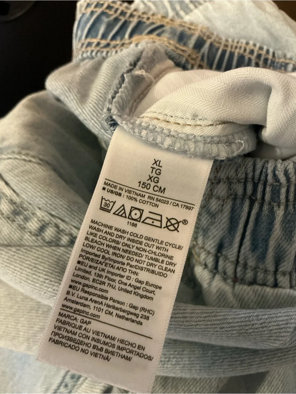 GAP Kids Cream Wide-Leg Pants with Blue Star Patches size xl 12